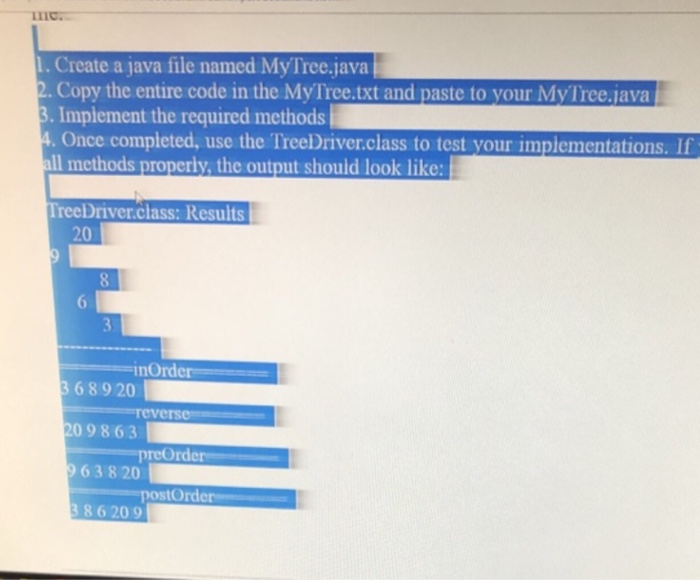  Codes give My Tree public class MyTree{ private TreeNode root; public