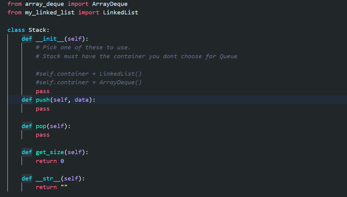 of ArrayDeque or LinkedList and implement its own operations only with forwarding