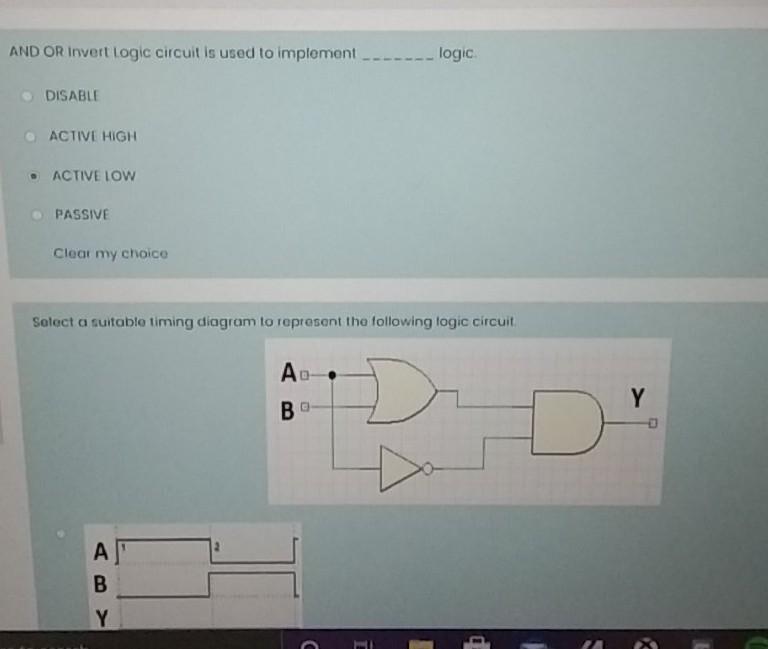  AND OR Invert logic circuit is used to implement --- logic