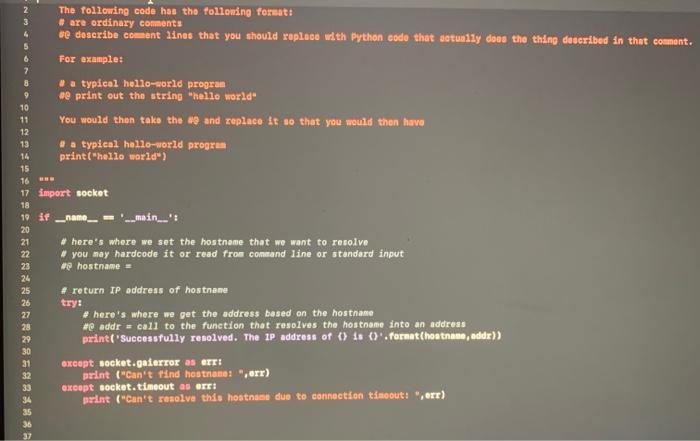 python. please give a full code with the host and which will