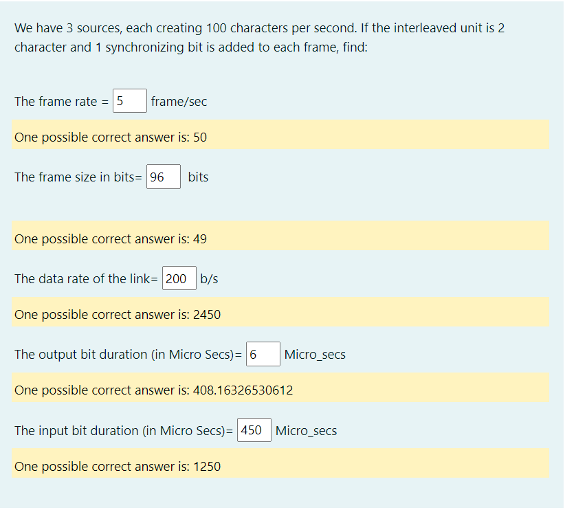  We have 3 sources, each creating 100 characters per second. If