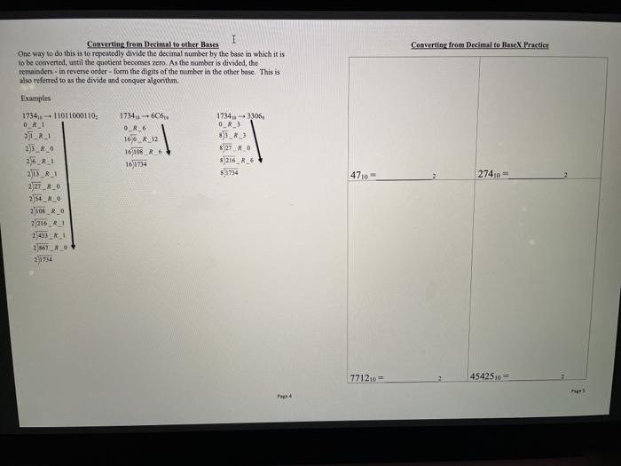  Converting from Decimal to Rare Practice I Converting from Decimal to