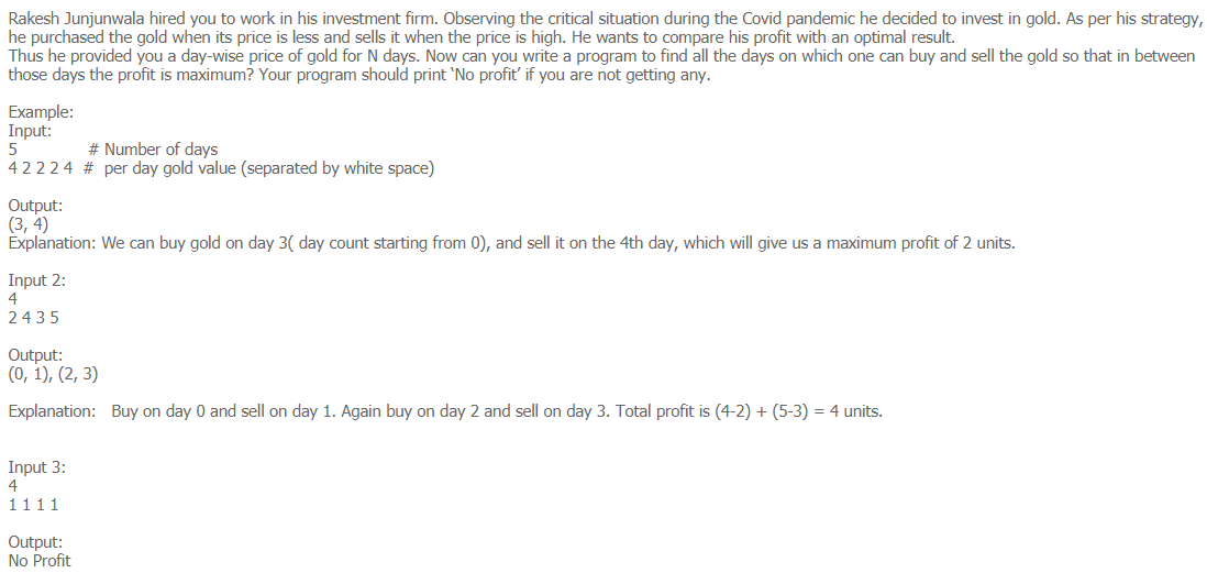 Write python code for below question; Rakesh Junjunwala hired you to work