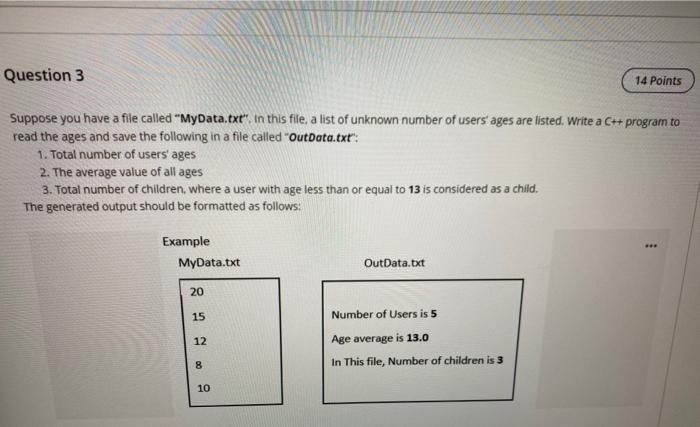 i want only the clear answer without explaining ( in c++) Question