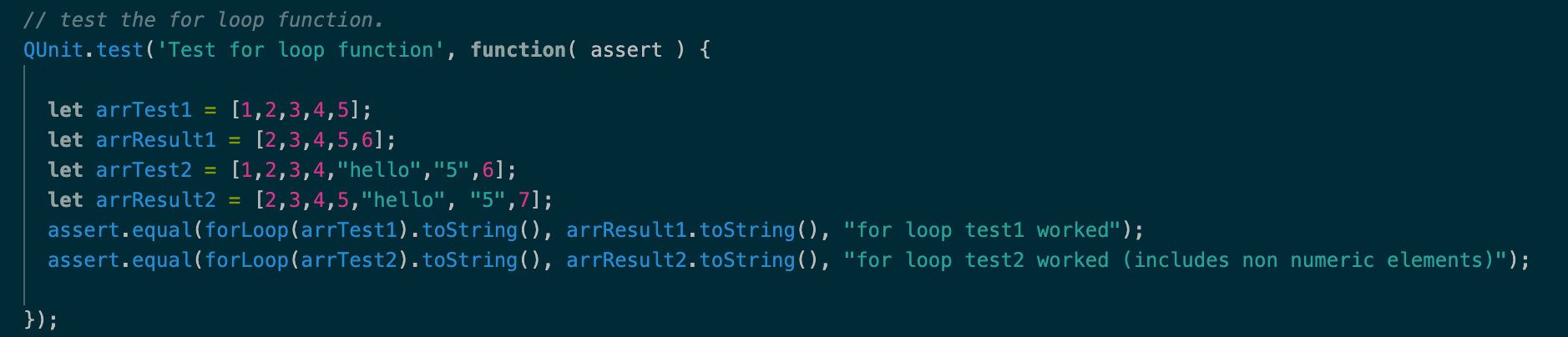 JavaScript write code in this function to iterate through the array and