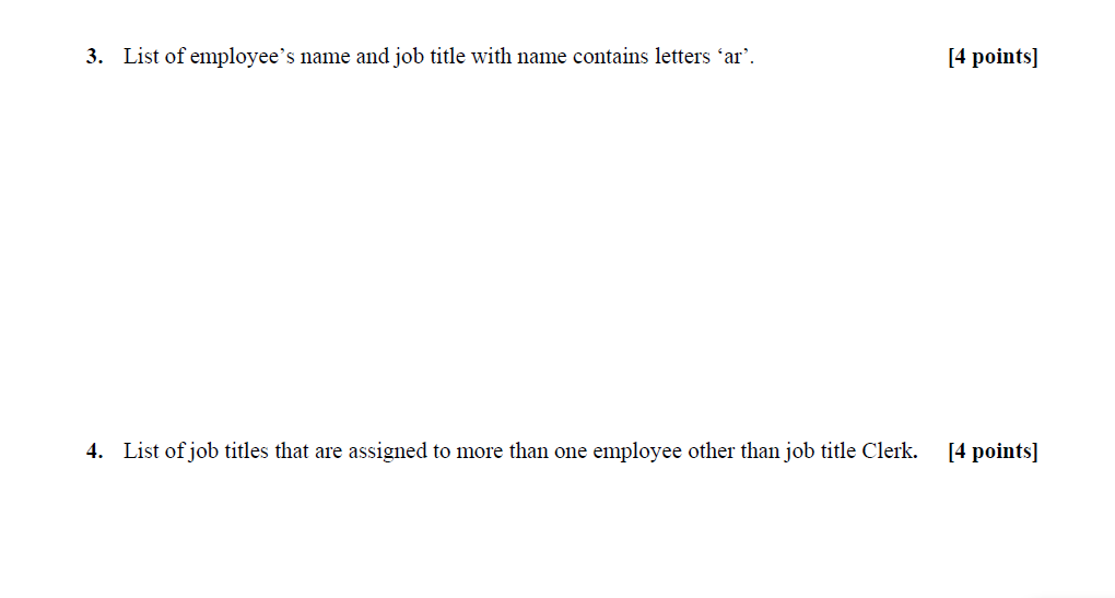 select from dept; DEPTNO DNAME Loc 10 ACCOUNTING 20 RESEARCH 30 SALES