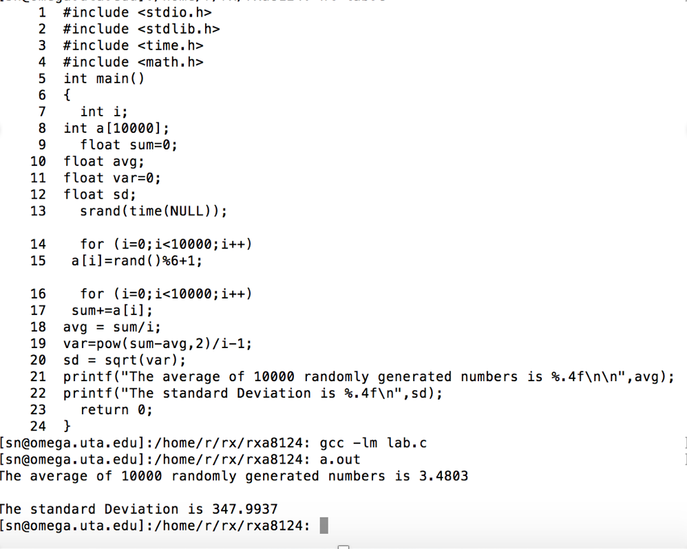 6 { 7 int i; 8 int a[10000]; 9 float sum=0; 10