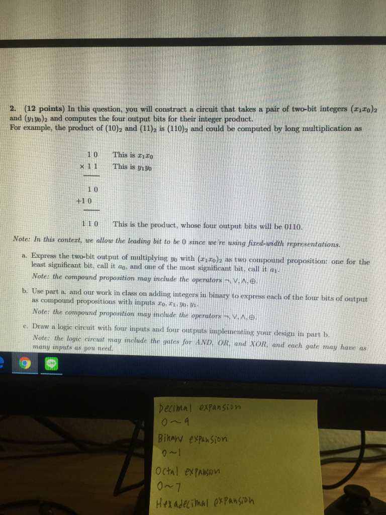  In this question, you will construct a circuit that takes a