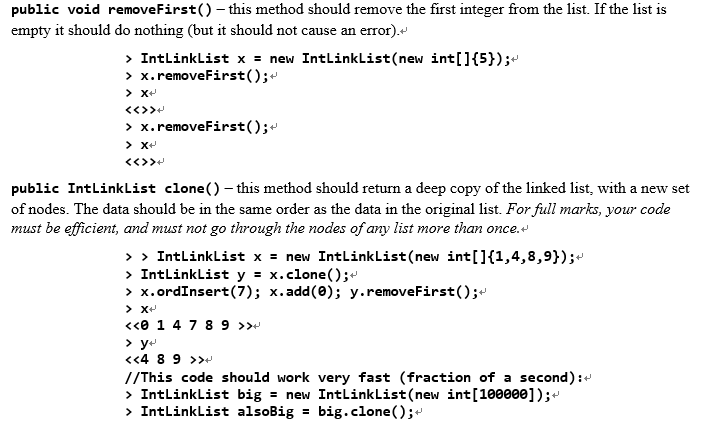 of int data, by * storing them as a linked list. */