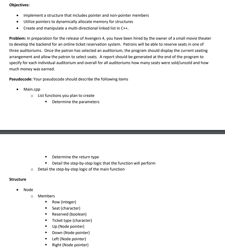  Objectives Implement a structure that includes pointer and non-pointer members Utilize