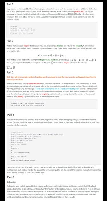  This is one problem with multiple parts. I need them all