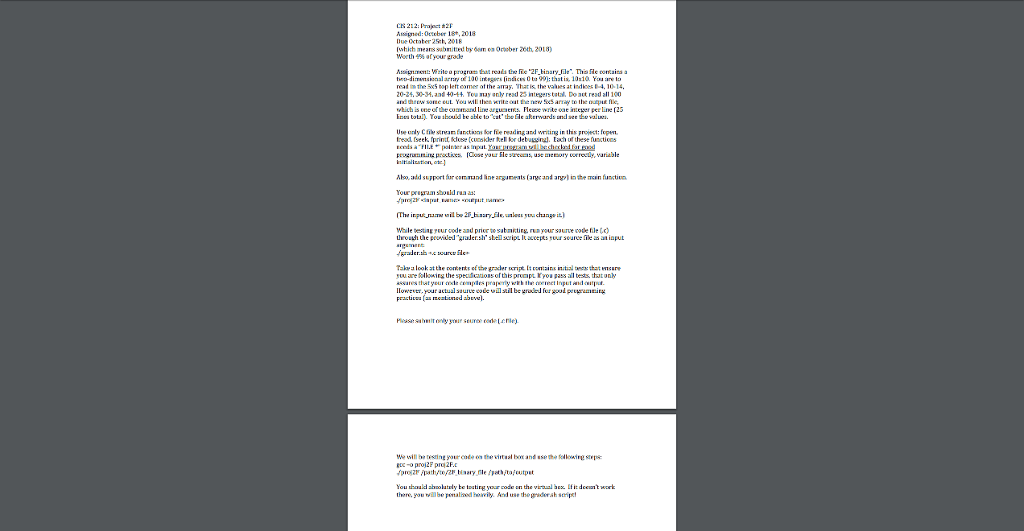  Write a program that reads the file 2F_binary_file. This file contains