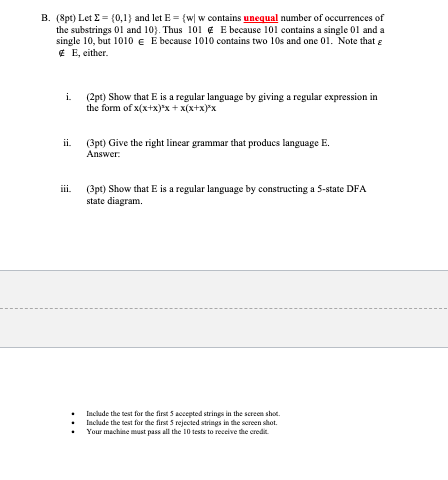  B. (&pt) Let E = {0,1} and let E = {w/w