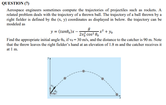 Please write the solution in a MATLAB script (M-file) QUESTION (7) Aerospace
