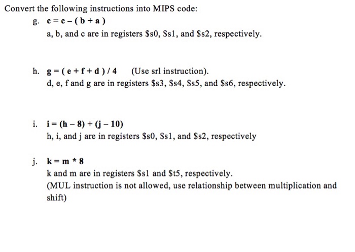  Show work when converting between notations. Convert the following instructions into