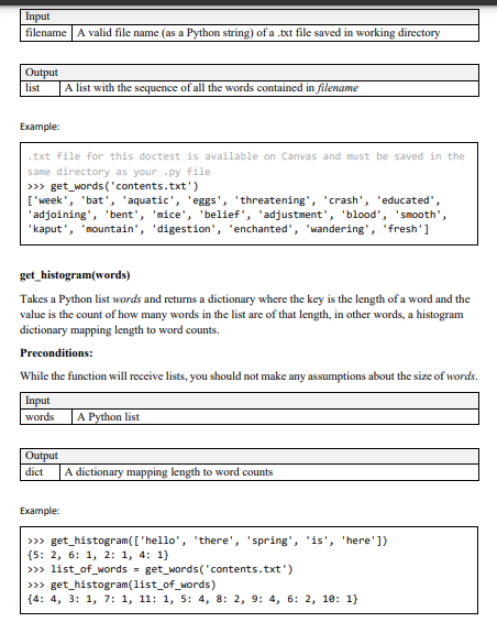 your work in 2 ways: (i) as standalone functions, get_words (0.5 pts)