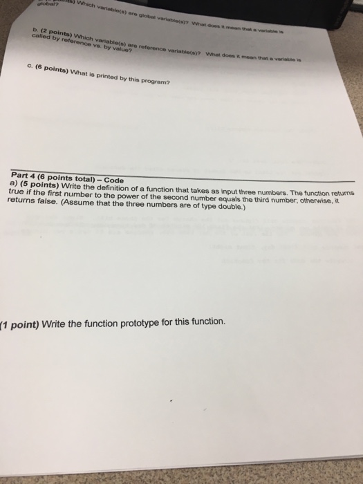  a) Which ) are global What does it mean that a