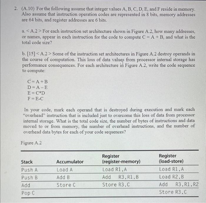  (A.10) For the following assume that integer values A, B, C,