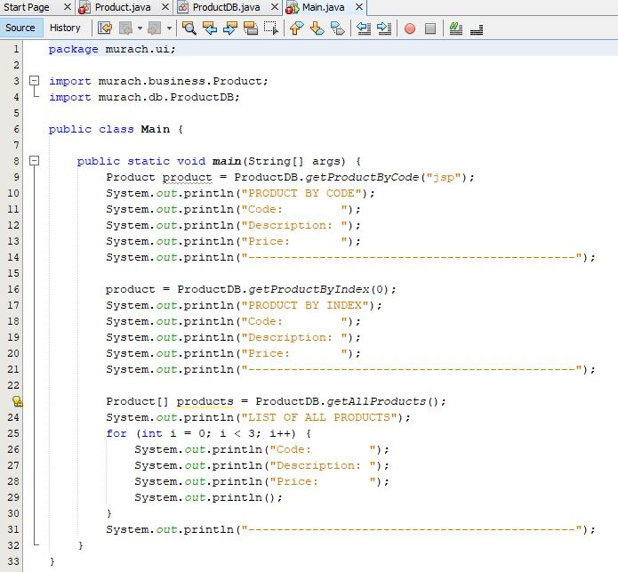 Work with an array of product data In this exercise, you'll work