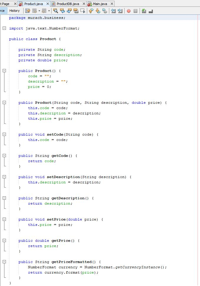 with a two-dimensional array that stores the data for three products Review