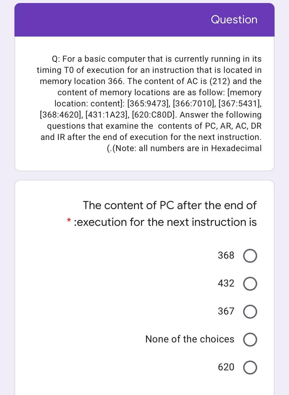 Question Q: For a basic computer that is currently running in