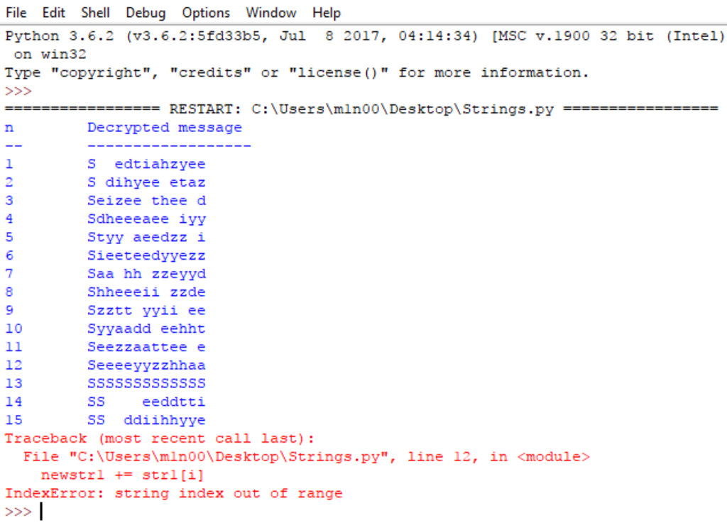 be given an encrypted string and need to build a new string