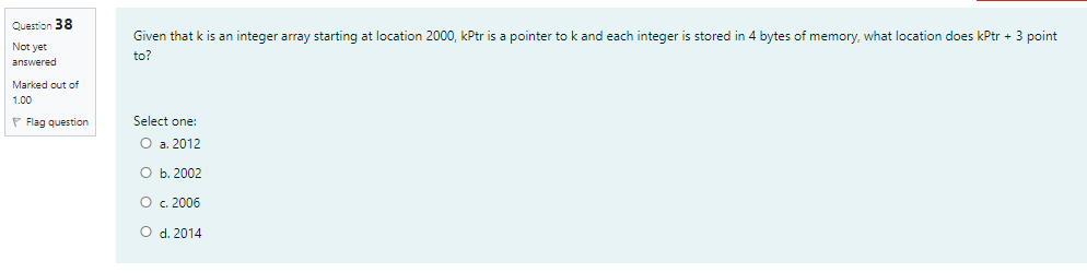 Marked out of 1.00 Flag question Select one: a. Shares pointers to
