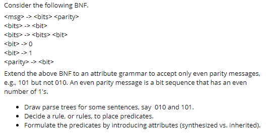 Consider the following BNF. -> -> -> -> 0 -> 1