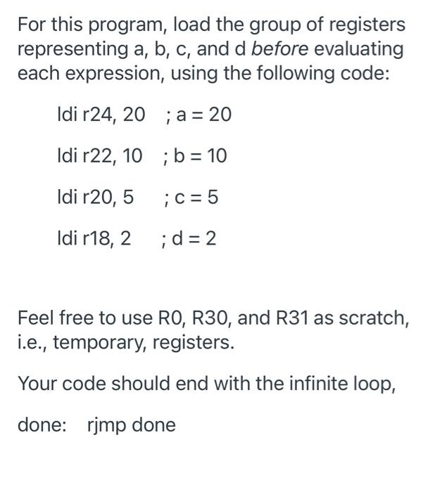 following expressions and leaves the result in r24: a + 2 +
