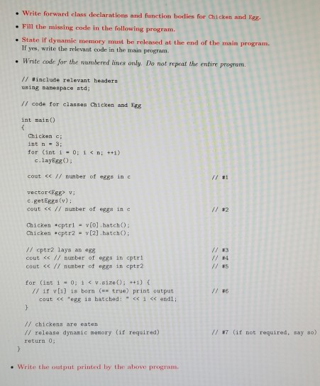 Egg, described below. . The class Chicken contains a vector of Eeg
