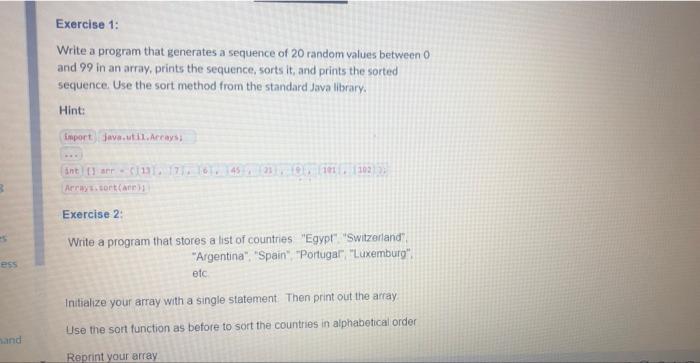  Exercise 1: Write a program that generates a sequence of 20