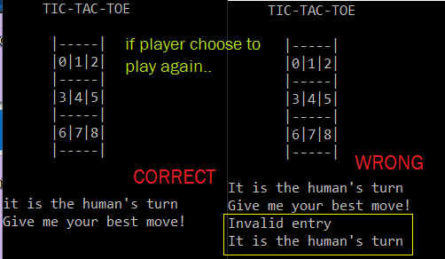 program AND error if player choose to play again. -If user press