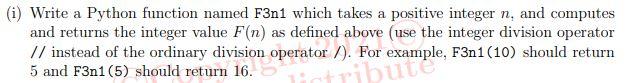 I, II, III, IV, V (1) (20 points) Consider the function F:N