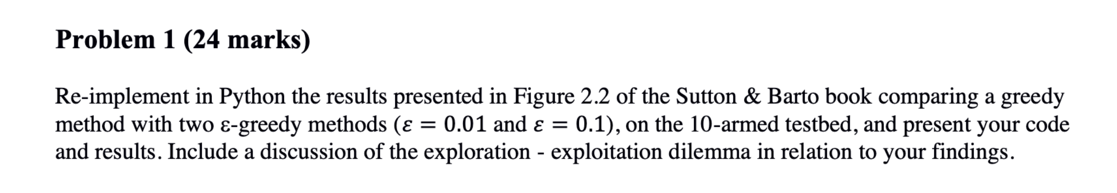 Problem 1 (24 marks) Re-implement in Python the results presented in