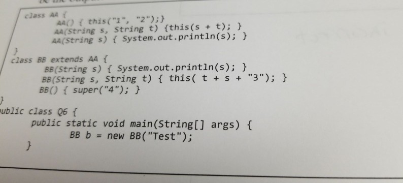 will this code compile? class a4 4A) f this("1", 2");) Aa(String