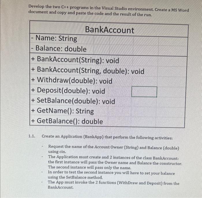  Please try to complete as close to instructions as possible Develop