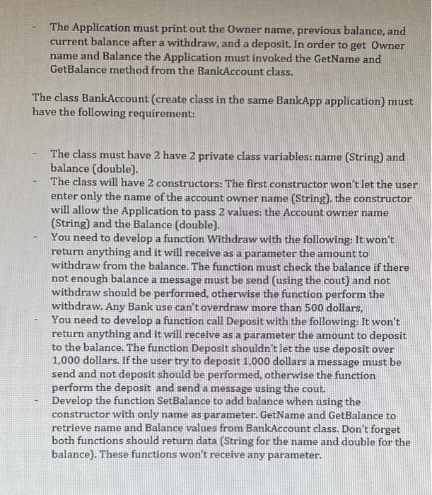 the two C++ programs in the Visual Studio environment. Create a MS