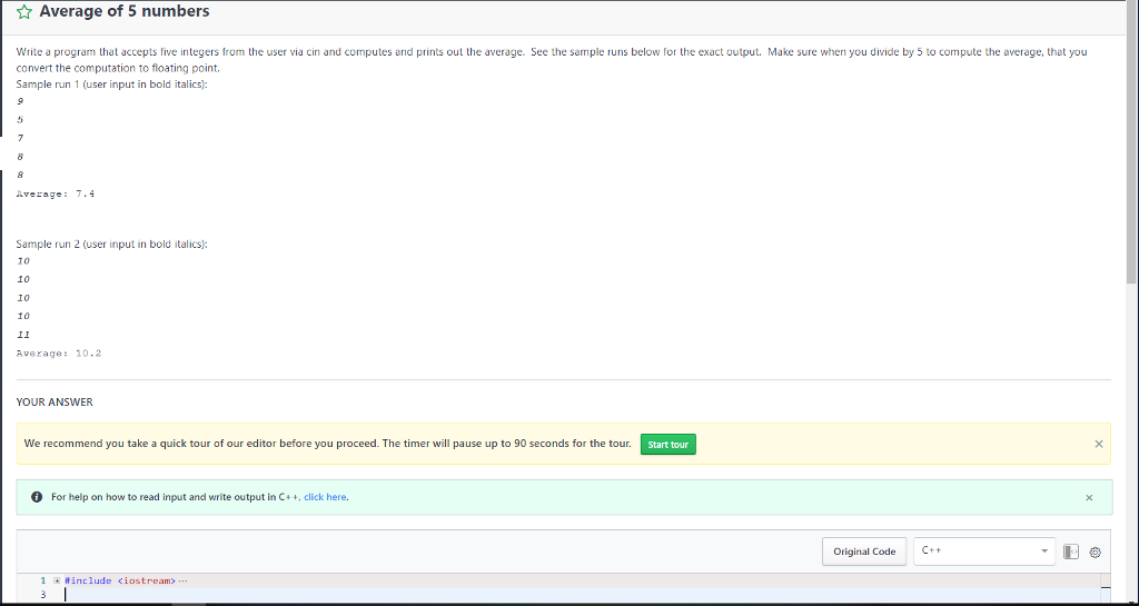  Average of 5 numbers Write a program that accepts five integers