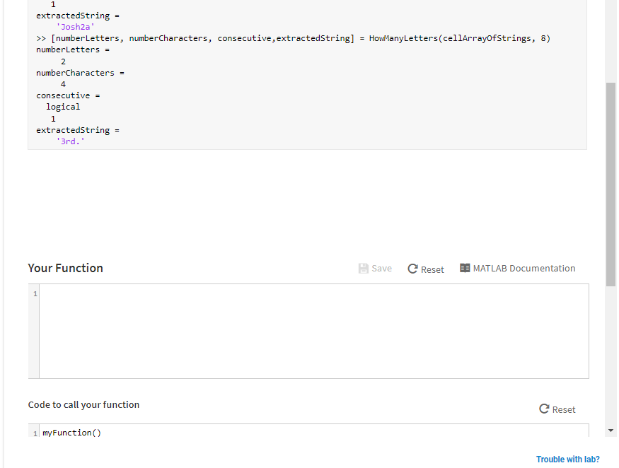 cell array of strings, a specified cell, and within the cell determine