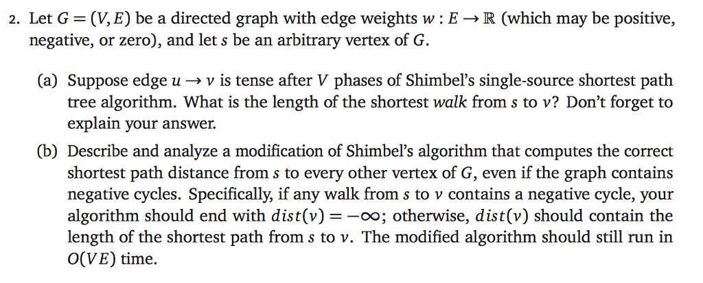  2. Let G = (V,E) be a directed graph with edge