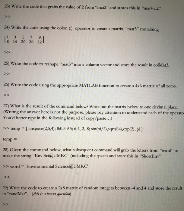  23) Write the code that grabs the value of 2 from
