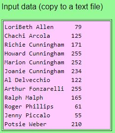C++ Array The file below contains first and last names and the