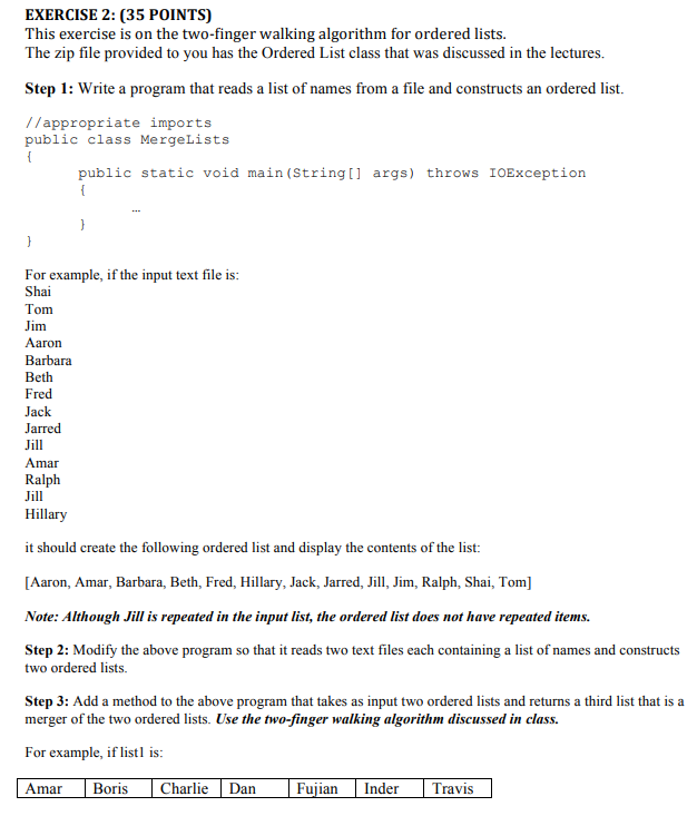  EXERCISE 2: (35 POINTS) This exercise is on the two-finger walking