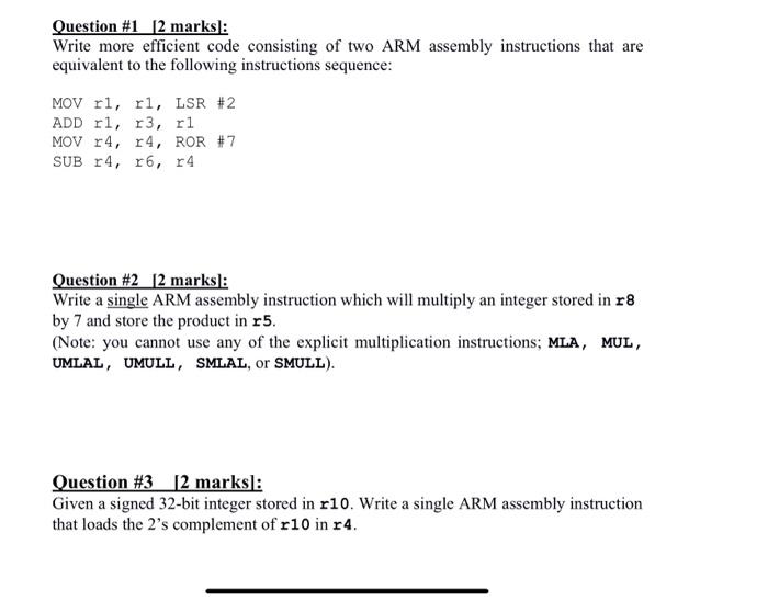  Question #1 [2 marks]: Write more efficient code consisting of two
