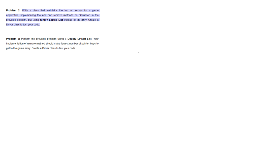 Subject:Java Problems 2 and 3 please and thank you! Problem 2: Write
