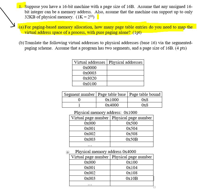  OPERATING SYSTEM (COMPUTER SCIENCE) It is only one question and you