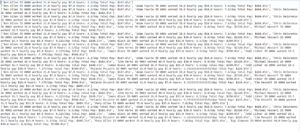 instead of just once...the code above sends the data to an output