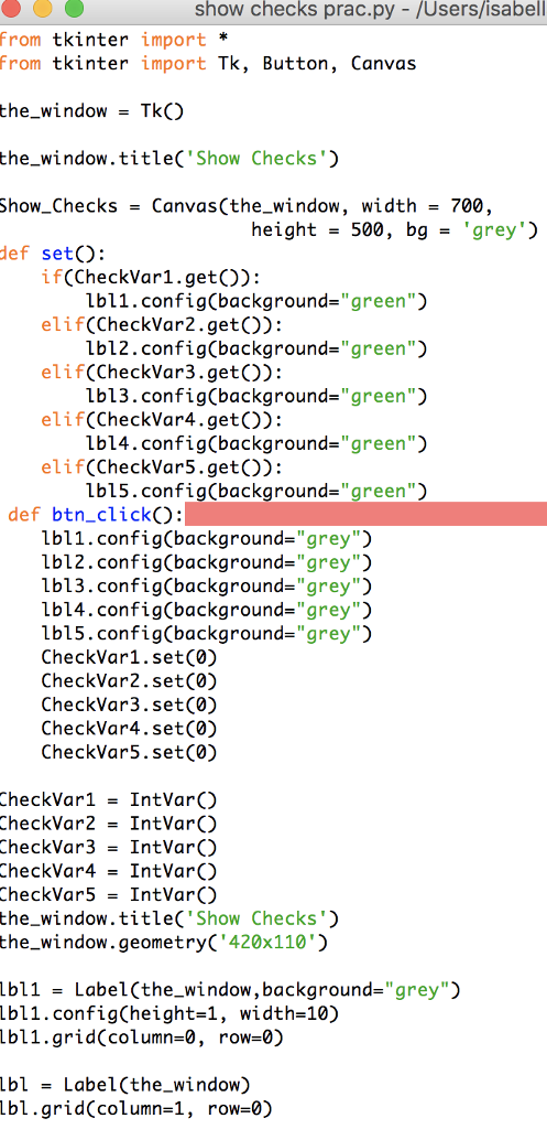 Hey! Would someone mind checking this python code? When I try to