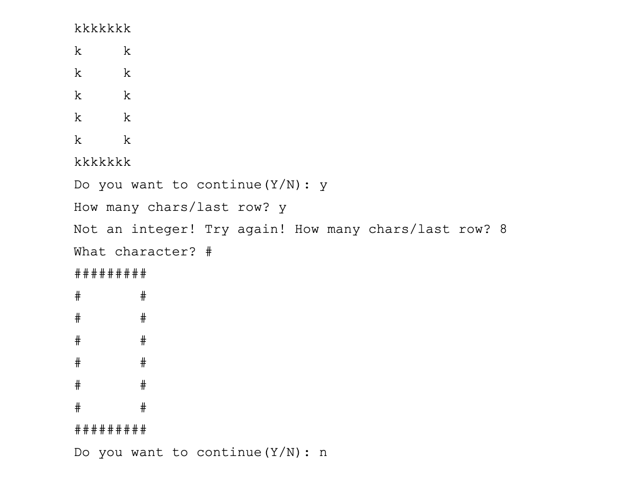 input (including type). Use the sample output to fully understand the program