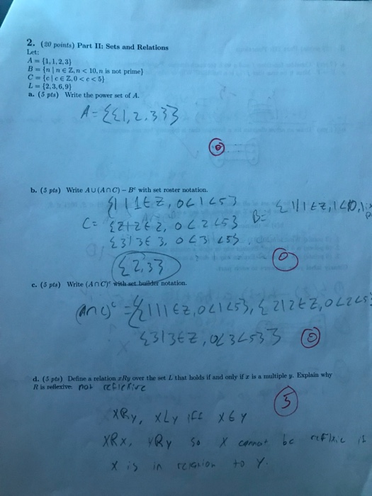  Please answer this question with each subpart 2. (20 points) Part